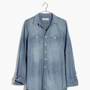 Madewell women’s small denim chambray shirt